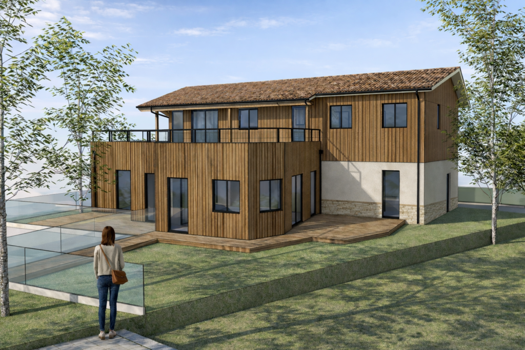 Extension et surélévation de 180 m² d’une maison individuelle à Belin-Beliet (33)
